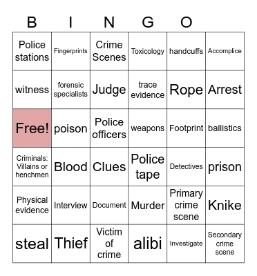 TV Crime Drama Conventions Bingo Card