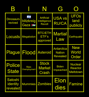 2023 Bingo Card