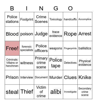 TV Crime Drama Conventions Bingo Card