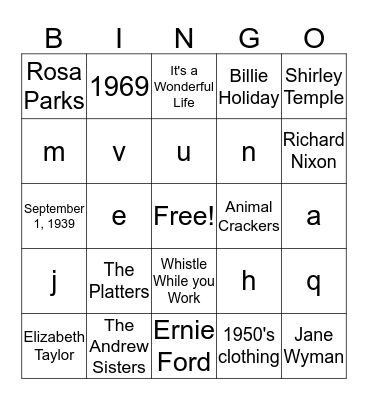 Spring Fling Social Bingo Card