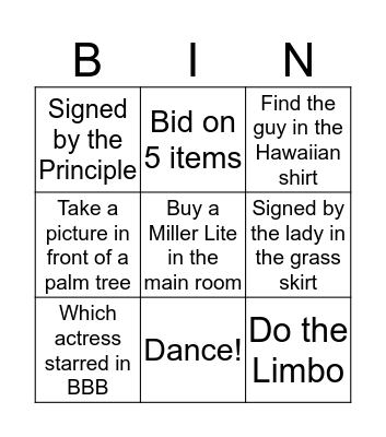 Beach Blanket Bingo Card