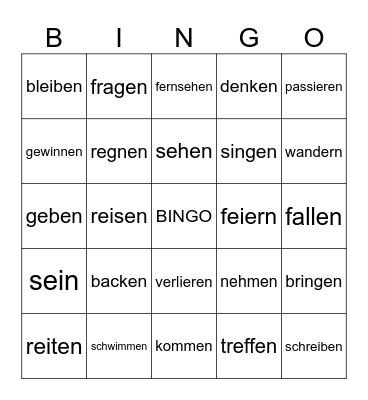 Perfekt Bingo Card