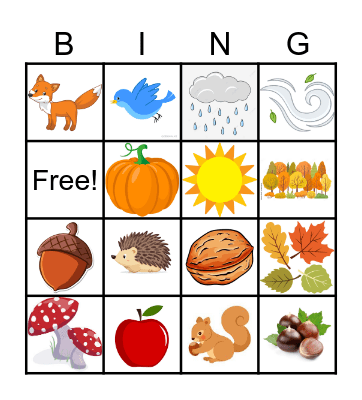 Autumn bingo Card