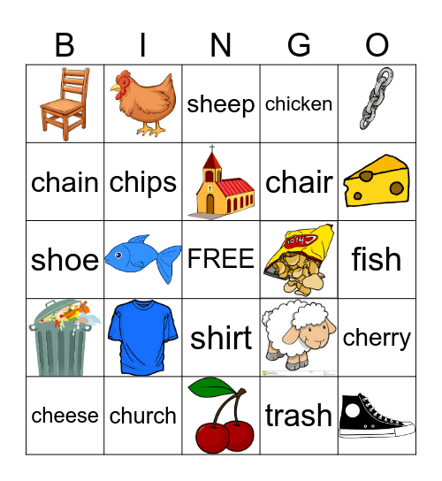 Ch vs Sh Bingo Card