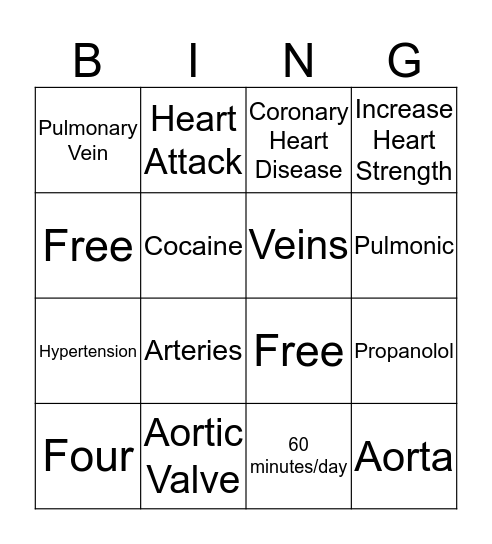 CV Bingo Card