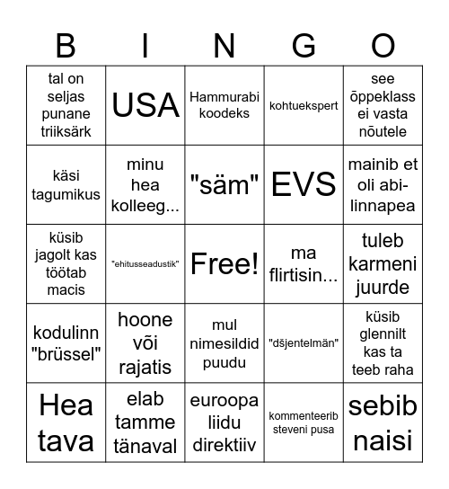 saha lingo bingo Card