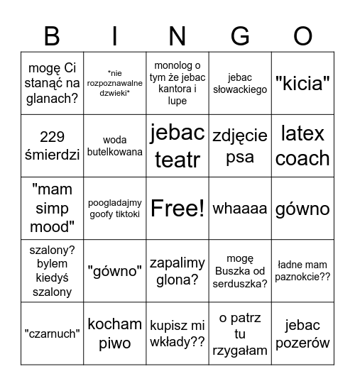 Nikola bingo Card