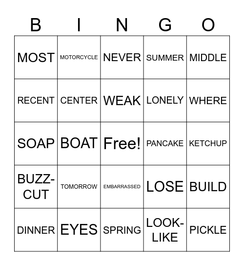 UNIT 4 REVIEW Bingo Card