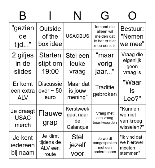 ALV BINGO2 Bingo Card