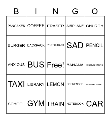 EASY ENGLISH Bingo Card