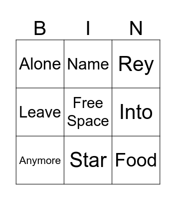 Small Group Bingo Card