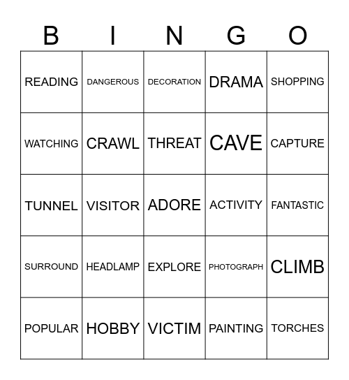 TIME TO SPARE Bingo Card