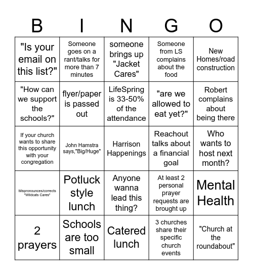 This City His City Bingo Card