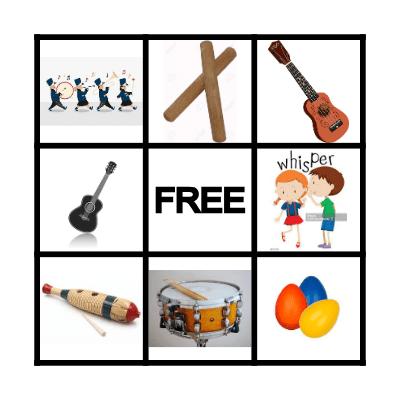 Kindergarten Instrument BINGO Card