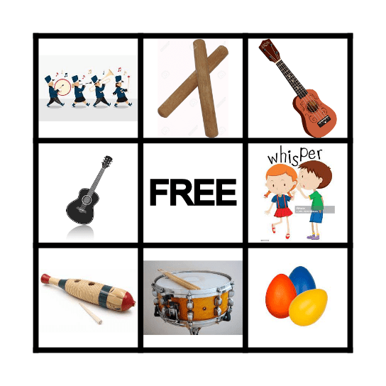 Kindergarten Instrument BINGO Card