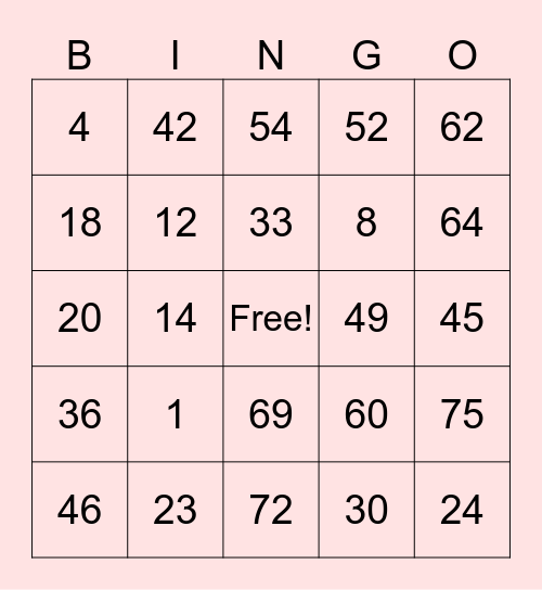 MoUntitled Bingo Card