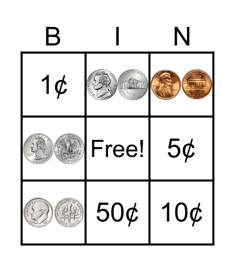 COINS Bingo Card