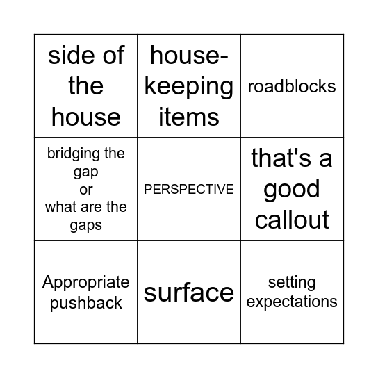 Gordon's vocab Bingo Card