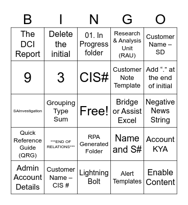 Bingo Card
