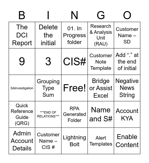 Bingo Card