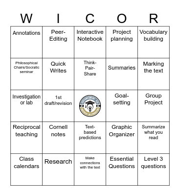 WICOR Bingo Card