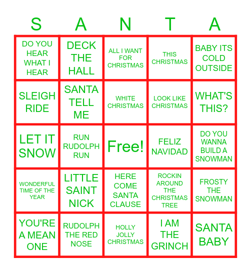 CHRISTMAS BINGO Card