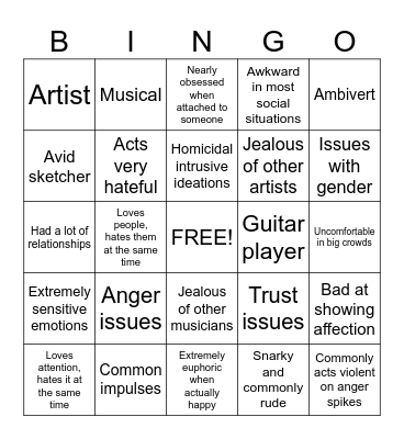 ALONZO BINGO Card