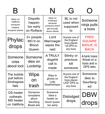 ICC Bingo - week 2 Bingo Card