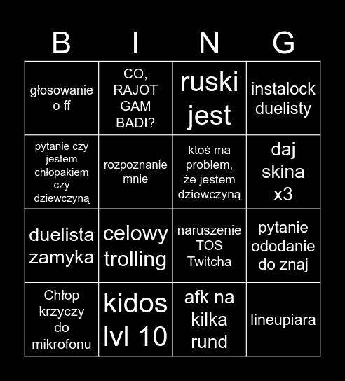 Warszawa Bingo Card