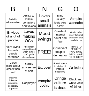 MICHAEL BINGO Card