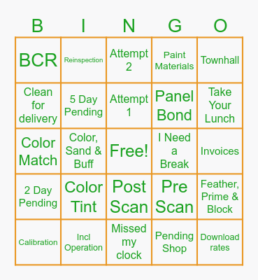 GEICO VS Supplement BINGO Card