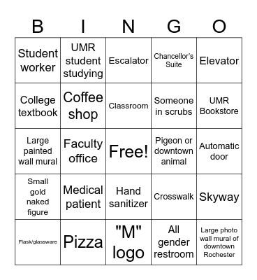 UMR Tour Bingo - PIHS Edition! Bingo Card