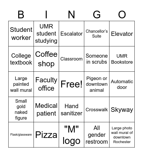 UMR Tour Bingo - PIHS Edition! Bingo Card