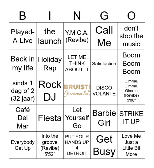 Disco Bingo Gerrit Bingo Card