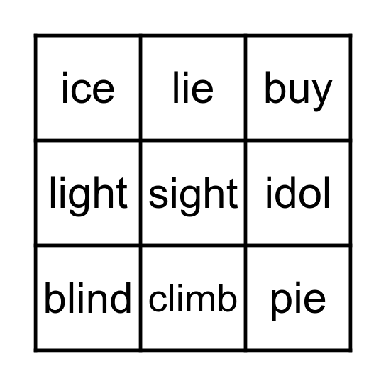 LONG I BINGO Card