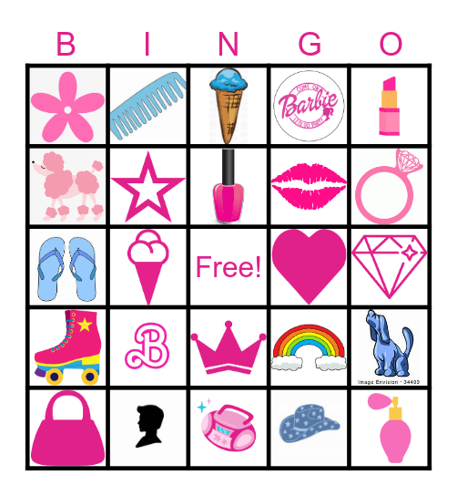 Barbie Bingo Card