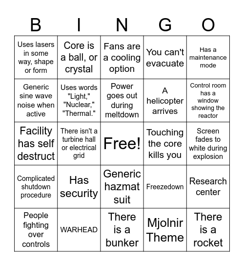 Roblox Core Game Bingo Card