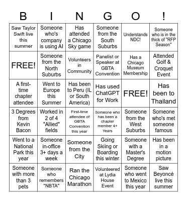 Human Bingo Card