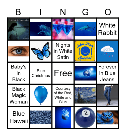 Blue Around the World Bingo Card