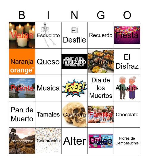 Day Of The Dead Bingo Card