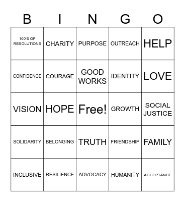 CWL 52 WORDS Bingo Card