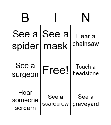 Halloween Bingo Card