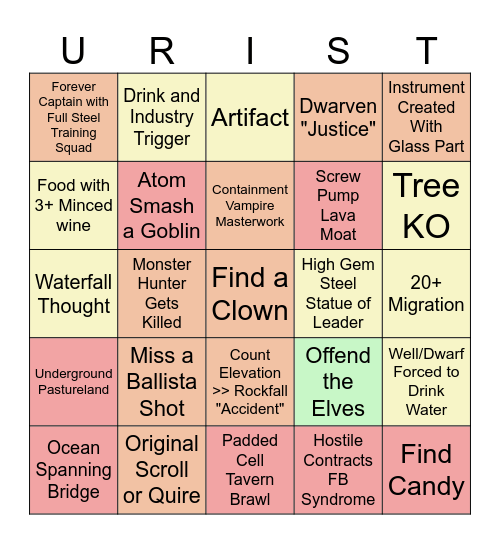 DF Bingo Card