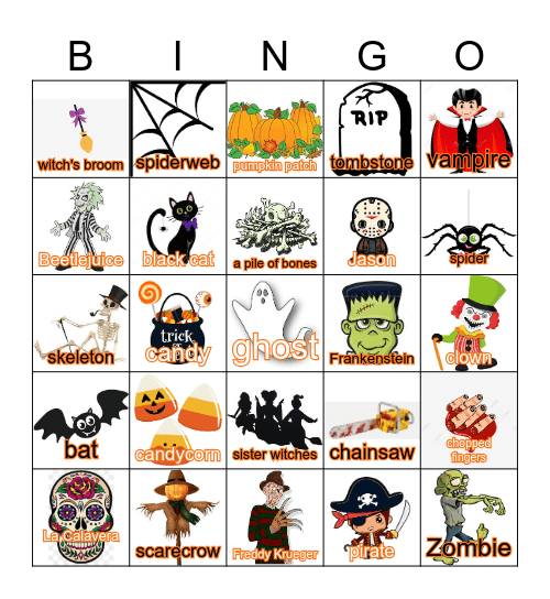 Halloween Loteria Bingo Card