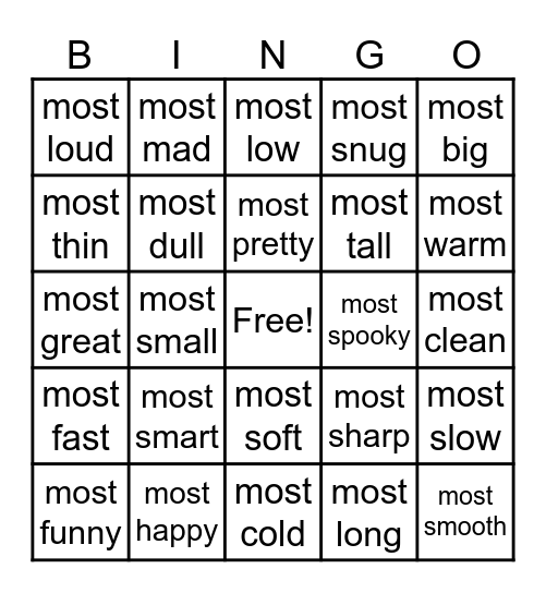 -est Bingo Card