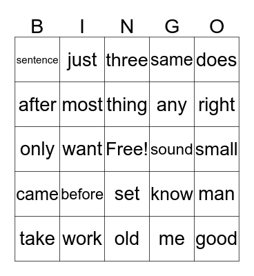 Sight Words 101-150 Bingo Card