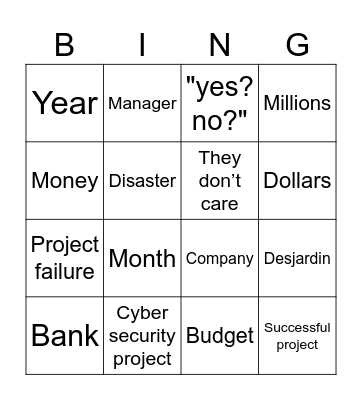 SQA Bingo Card