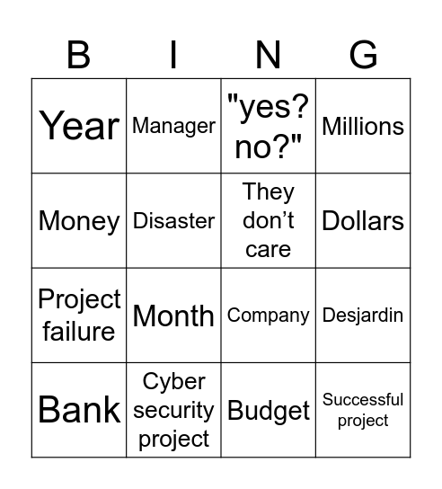 SQA Bingo Card