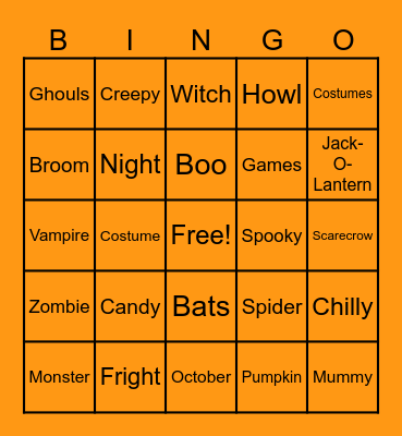 ND Halloween BINGO Card