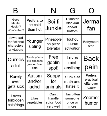 Ness Bingo Card